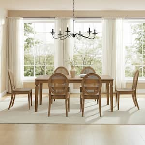 Katia Driftwood 7-PC Dining Set With Woven Back Chairs