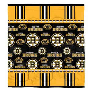 5-Piece Multi Colored Boston Bruins Rotary Full Size Polyester Bed in a Bag Set