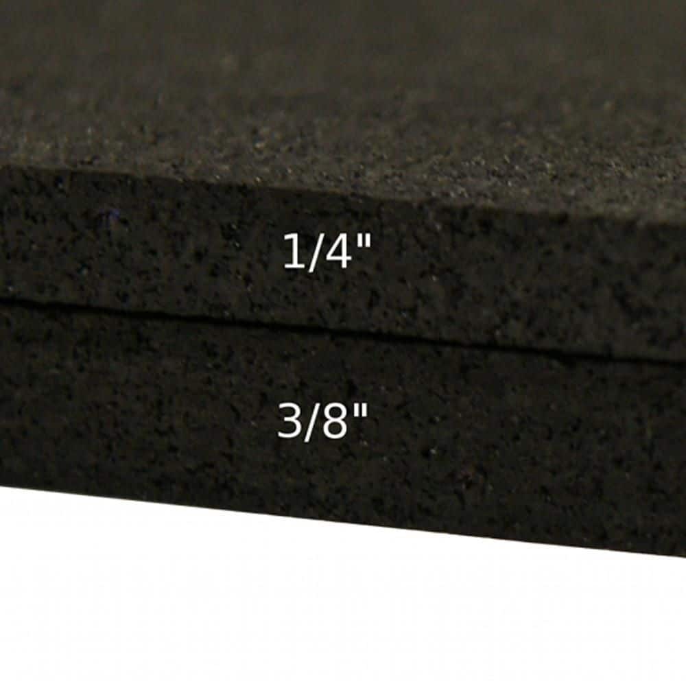 Black 96" x 48" Recycled Rubber Flooring Mat
