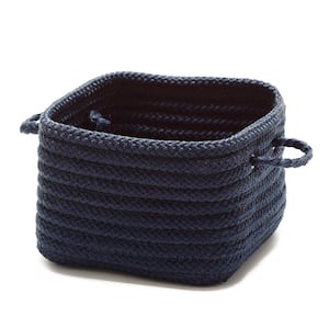 Solid Shelf Square Polypropylene Storage Basket Navy