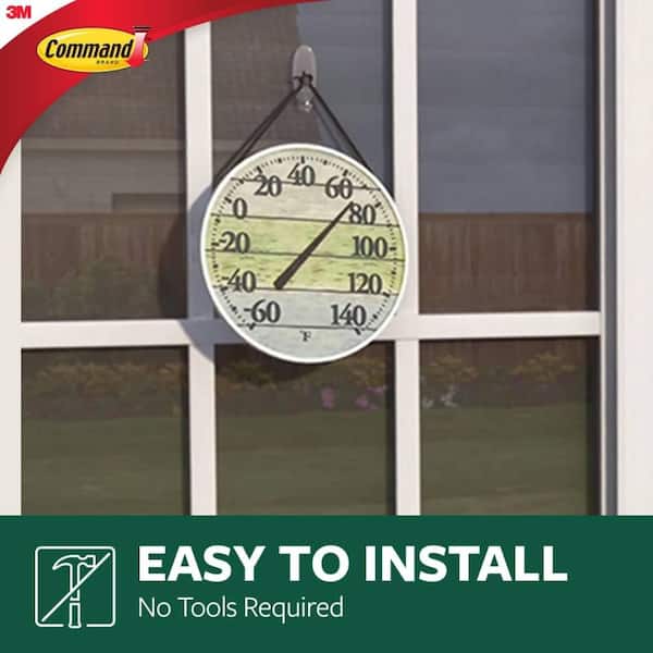 Command - 2 lb. Medium Clear Outdoor Window Hook Value Pack (5 Hooks, 6 Water Resistant Strips)