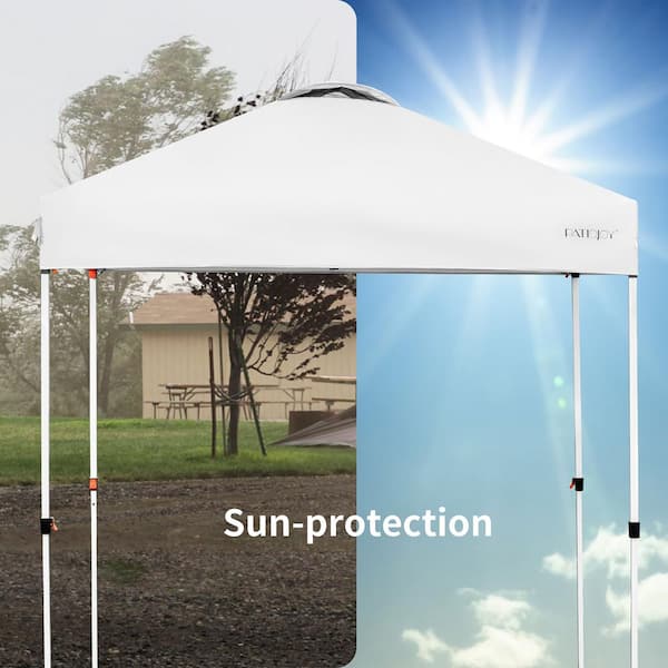 Costway 6 ft. L x 6 ft. W White Pop Up Canopy Tent Camping