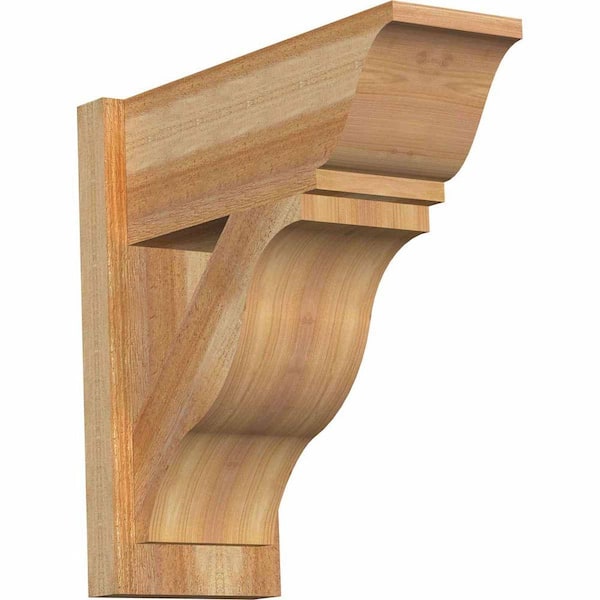 Ekena Millwork 8 in. x 20 in. x 20 in. Western Red Cedar Fuston Traditional Rough Sawn Outlooker