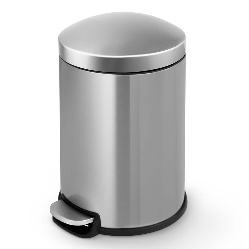 1.32 Gallon Brushed Stainless Steel Step-On Trash Can