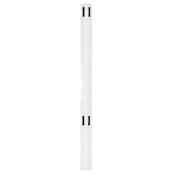 Veranda Pro Series 5 in. x 5 in. x 72 in. White Vinyl Woodbridge Routed Corner Fence Post