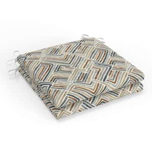 Geometric 20 in W x 3 in H Square Outdoor Chair Pad Cushion with Ties 2-Count in Estie Rattan