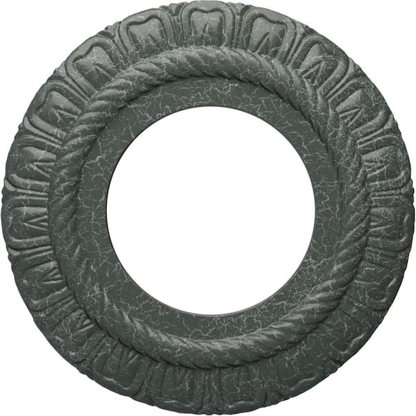 Ekena Millwork 1/2" x 9" x 9" Polyurethane Claremont Ceiling Medallion, Athenian Green Crackle