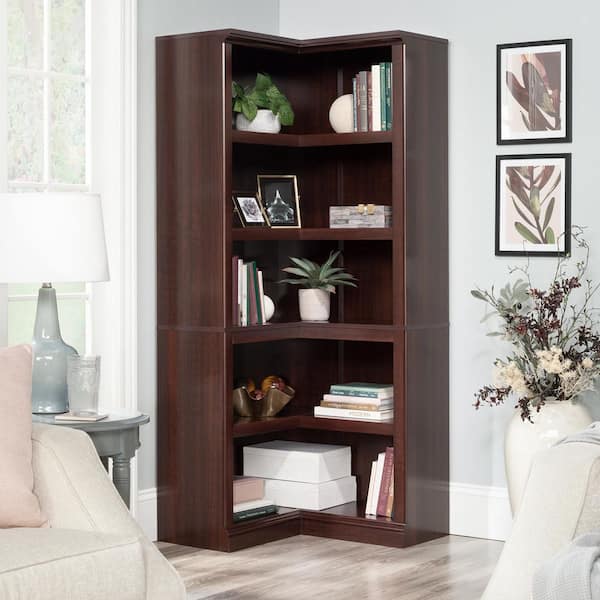 Select 69.76 in. Tall Select Cherry Finish 4-Shelf Engineered Wood Material Bookcase