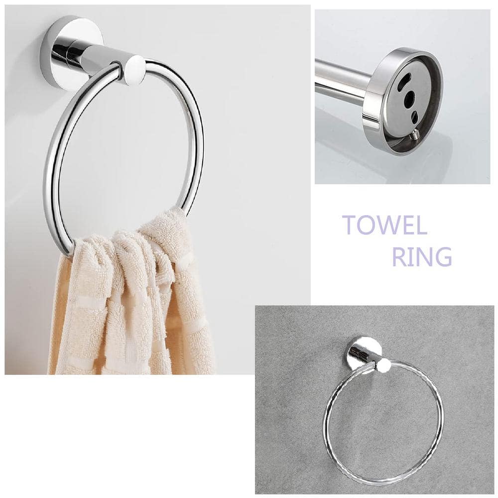 Polished Chrome 5-Piece Bathroom Hardware Set