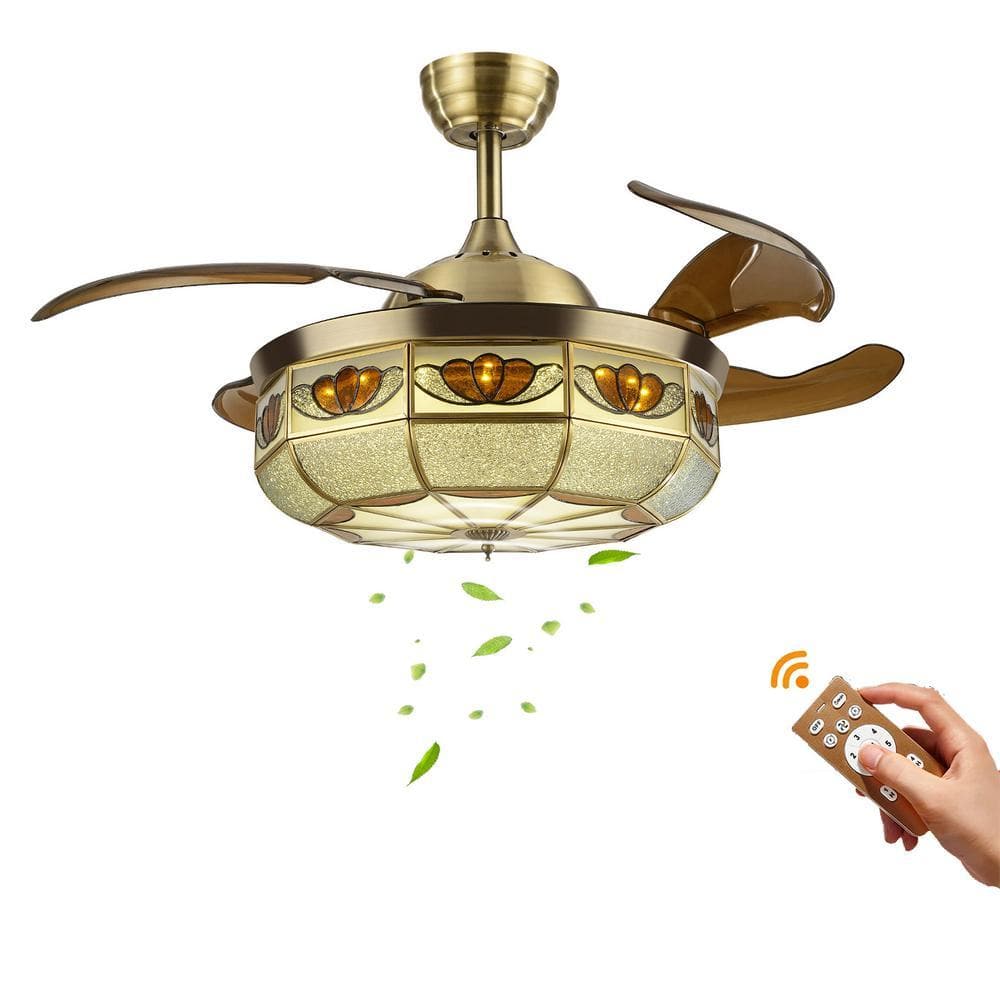 OUKANING 36 in. Indoor Antique Bronze Retro 6-Speed Retractable