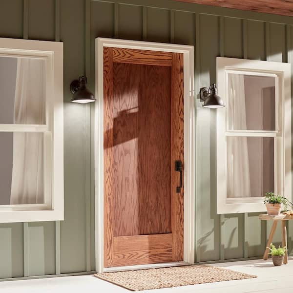 Hatteras Bay 9.5 in. 1-Light Olde Bronze Outdoor Hardwired Barn Sconce with No Bulbs Included (1-Pack)