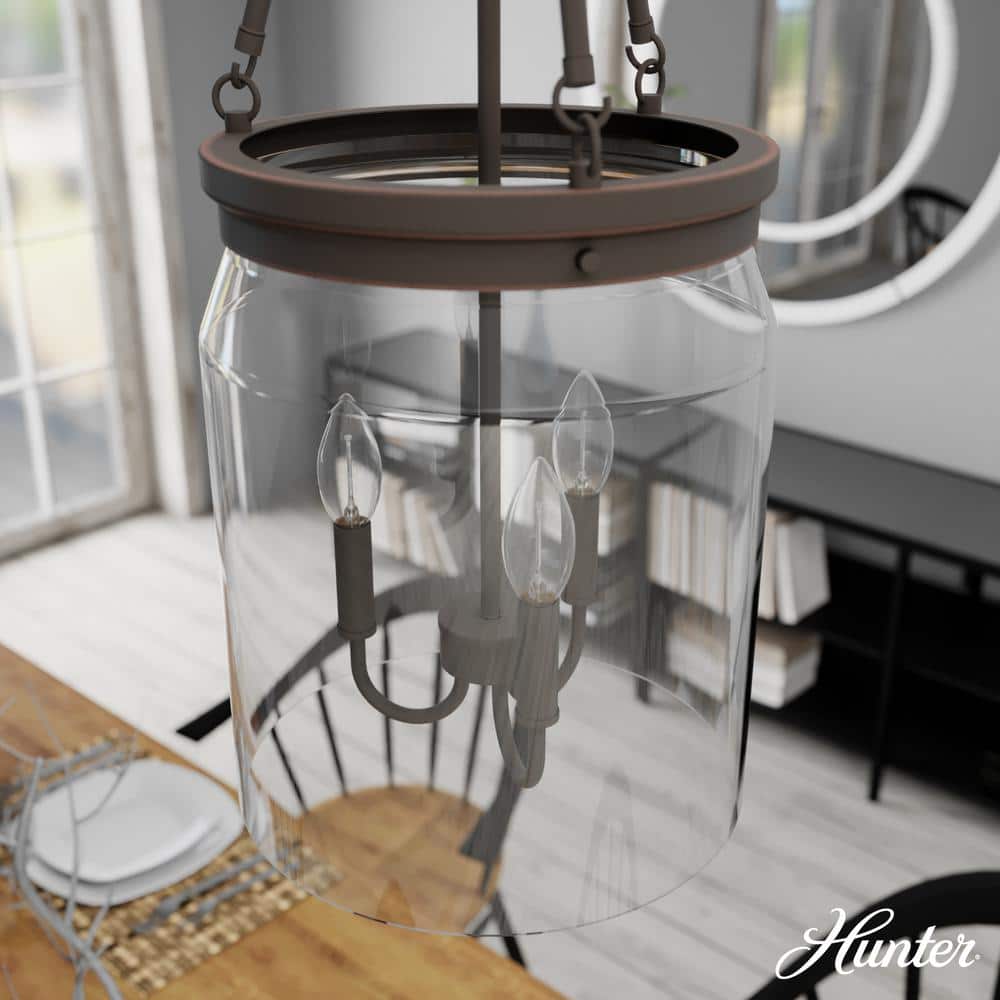 Devon Park Onyx Bengal 3-Light Glass Jar Pendant