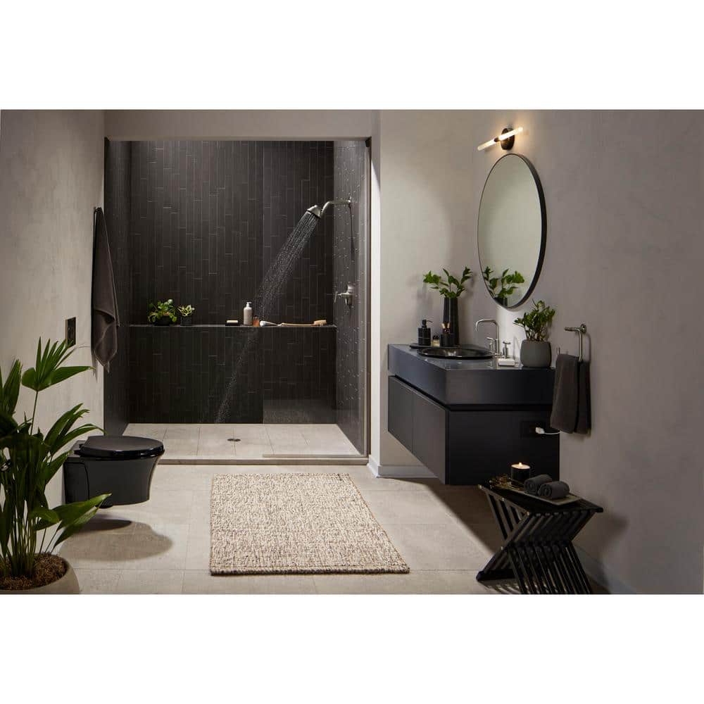 Matte Black Wall Mounted Showerhead with Bluetooth Speaker