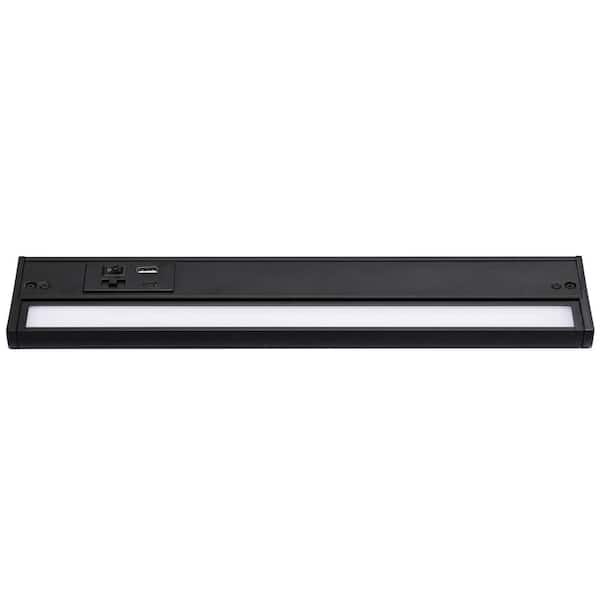 Elena 2.75 in. Hardwired Black Integrated LED Under Cabinet Light