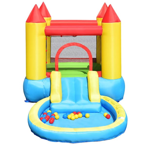 Costway Multi-Color Inflatable Bounce House Kids Slide