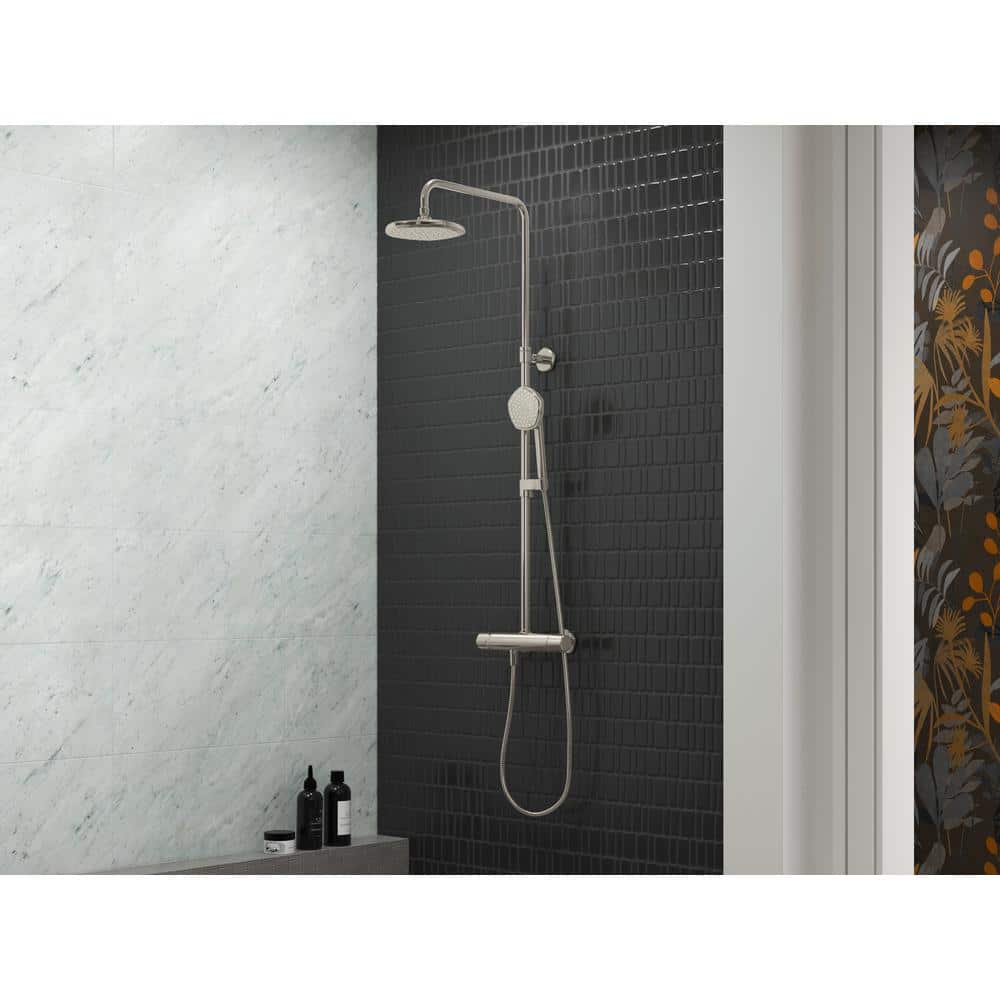 Polished Chrome Two-Way Thermostatic Shower Column Kit