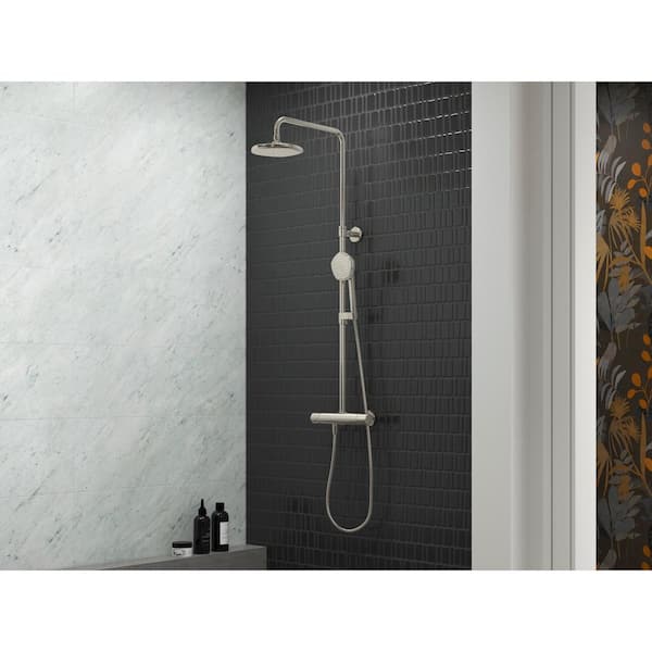 Occasion 2-Way Exposed Thermostatic Valve and Shower Column Kit in Vibrant Polished Nickel