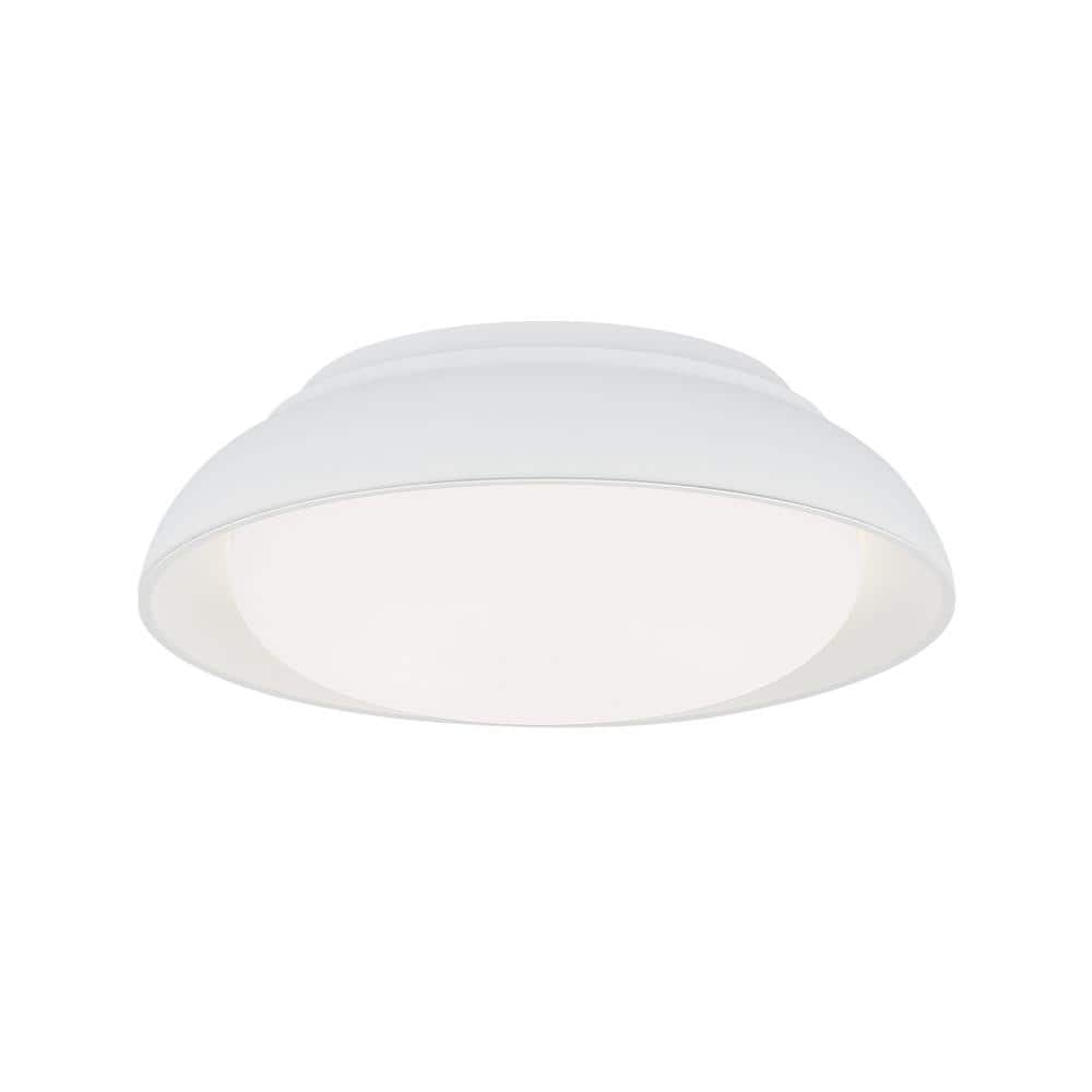 Minka Lavery Vantage 15 in. 1-Light Sand White LED Flush Mount with White  Acrylic Shade 719-655-L The Home Depot