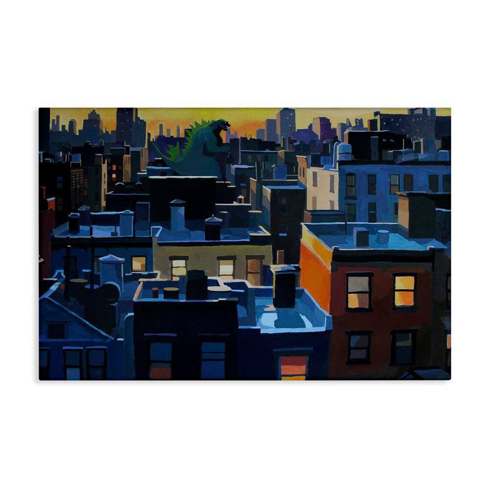 Cityscape with Distant Monster by Keith Thomson Unframed Abstract Graphic Art Print 30 in. x 45 in. price history on PriceWatchPro