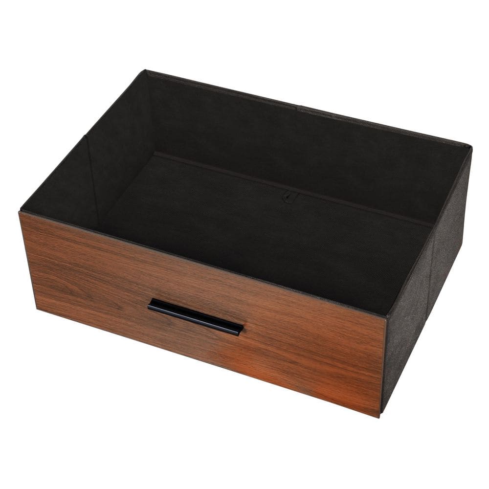 Walnut Brown 6-Drawer Double Dresser with Fabric Bins