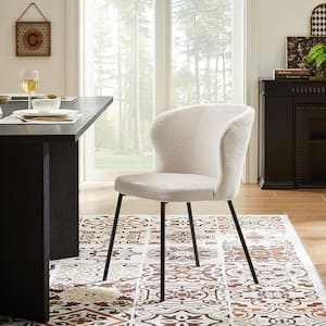 Shell beige Fabric Dining Side Chairs Set of 2