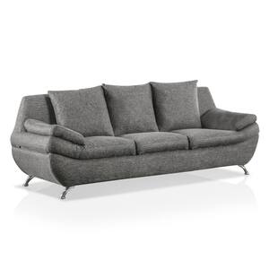 Cairns 86.6 in. W Square Arm Fabric Straight Sofa in Gray