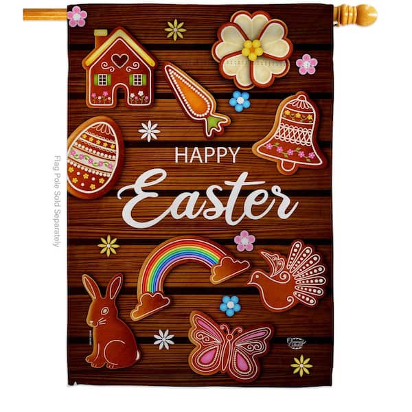 28 in. x 40 in. Chocolate Easter Spring House Flag Double-Sided Decorative Vertical Flags