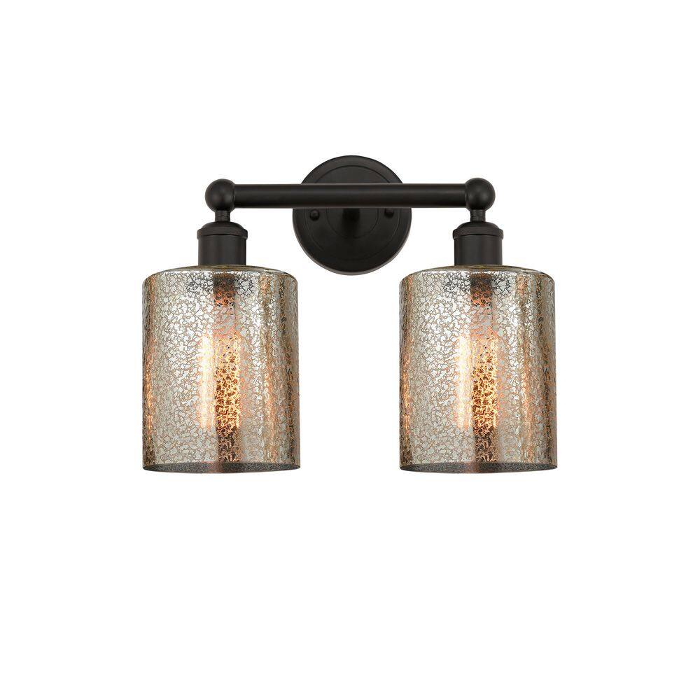 Cobbleskill 14 in. 2-Light Oil Rubbed Bronze Vanity Light with Glass Shade price history on PriceWatchPro