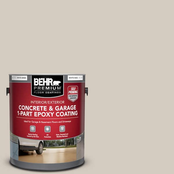 BEHR PREMIUM 1 gal. #N220-2 Ashen Tan Self-Priming 1-Part Epoxy Satin Interior/Exterior Concrete and Garage Floor Paint