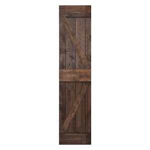 K Style 24 in. x 84 in. Kona Coffee Finished Solid Wood Sliding Barn Door Slab - Hardware Kit Not Included