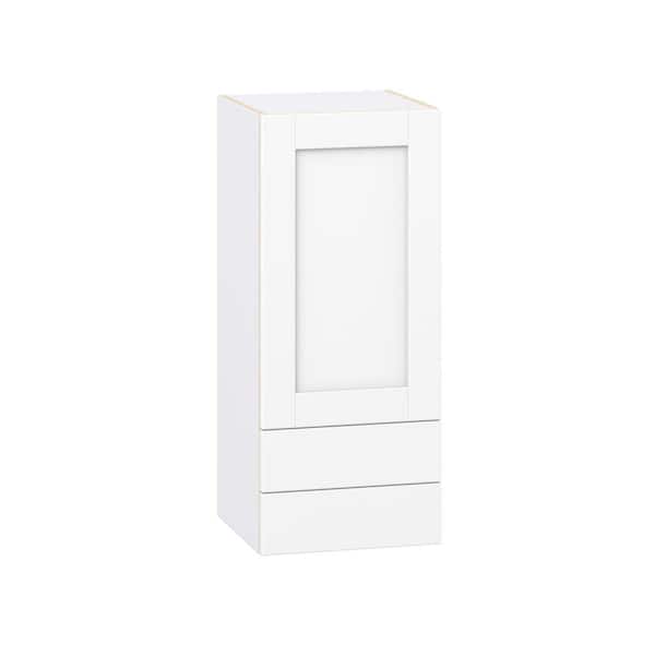 Milton 15 in. W x 14 in. D x 35 in. H Assembled Shaker Wall Kitchen Cabinet in Bright White with 2 Drawers