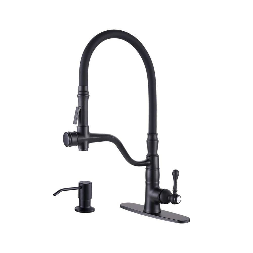 WOWOW SingleHandle HighArc Pull Down Sprayer Kitchen Faucet with Soap