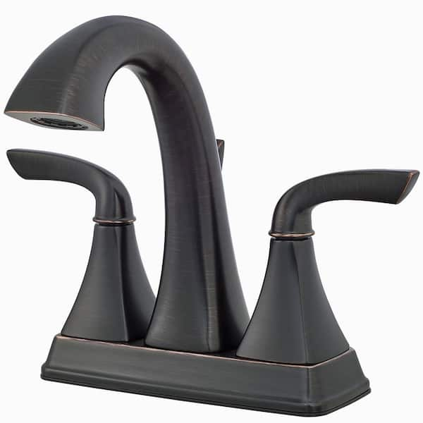 Pfister Bronson 4 Centerset 2 Handle Bathroom Faucet Tuscan Bronze Lg48 Bs0y The Home Depot 9391