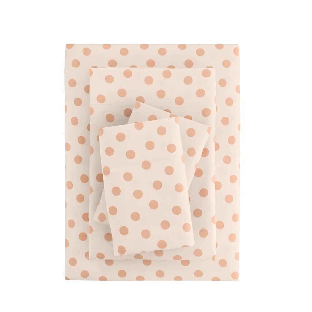 StyleWell Printed Soft Everyday 3Piece Twin/Twin XL Sheet Set in Polka