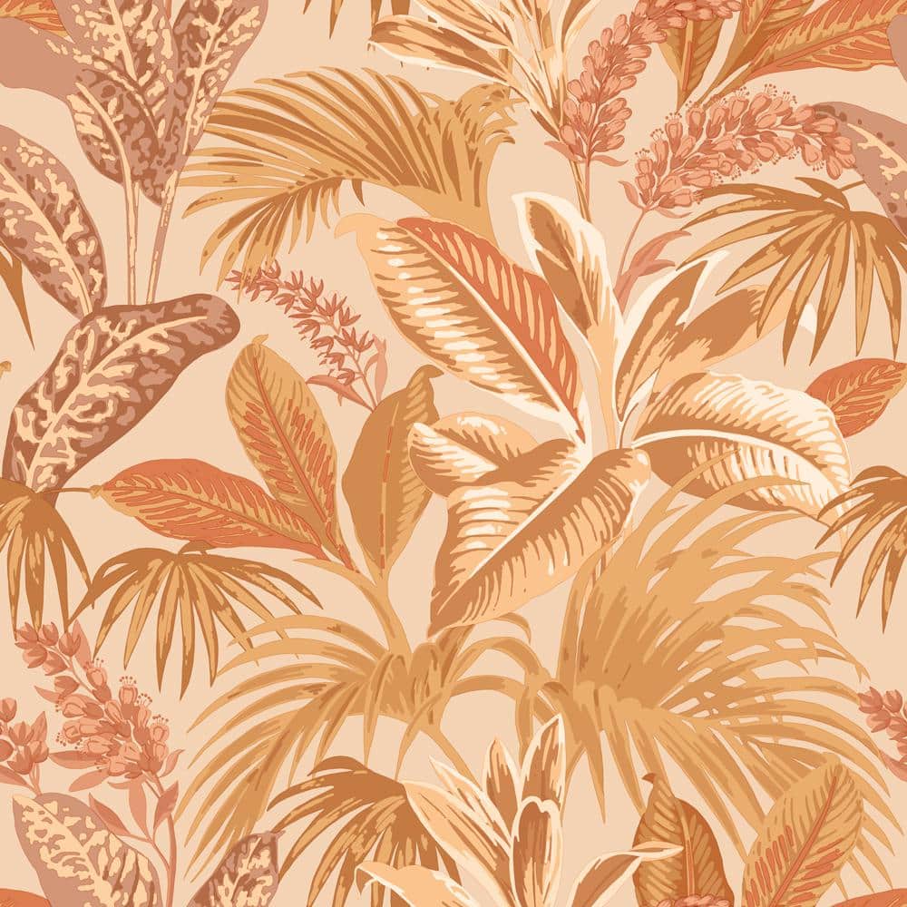 Tempaper Havana Palm Terracotta Sun Removable Peel and Stick Wallpaper