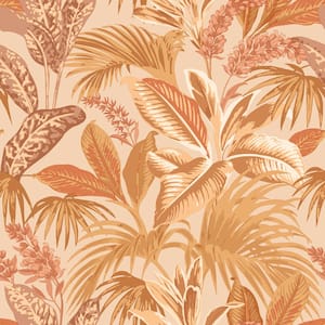 Havana Palm Terracotta Sun Removable Peel and Stick Wallpaper Sample