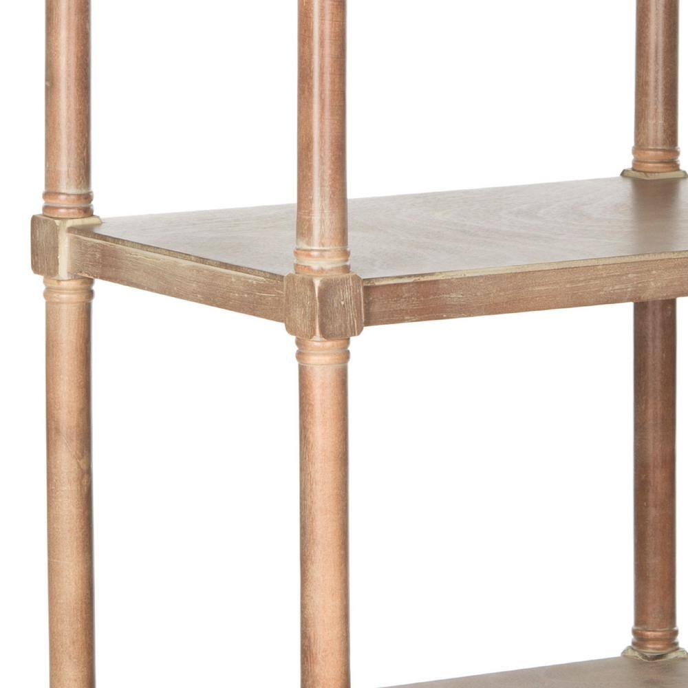 Transitional Sepia Pine 5-Tier Spindle Bookcase