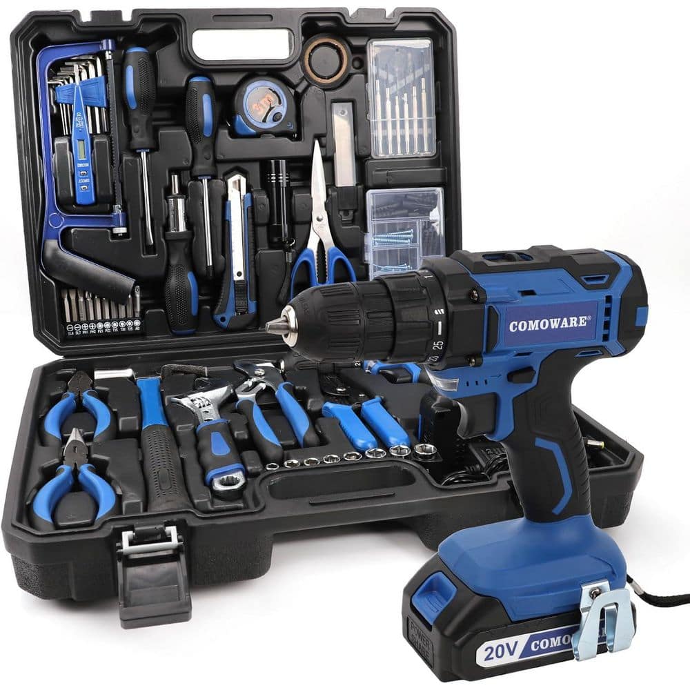 120 Pcs Comprehensive Home Tool Kit with 20V Power Drill and Li-ion Battery for DIY Projects Cable Railing System price history on PriceWatchPro