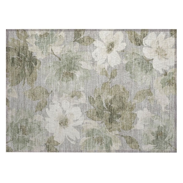 Chantille Machine Washable Indoor/Outdoor Abstract ACN3014 Silver 3 ft. x 4 ft. Area Rug