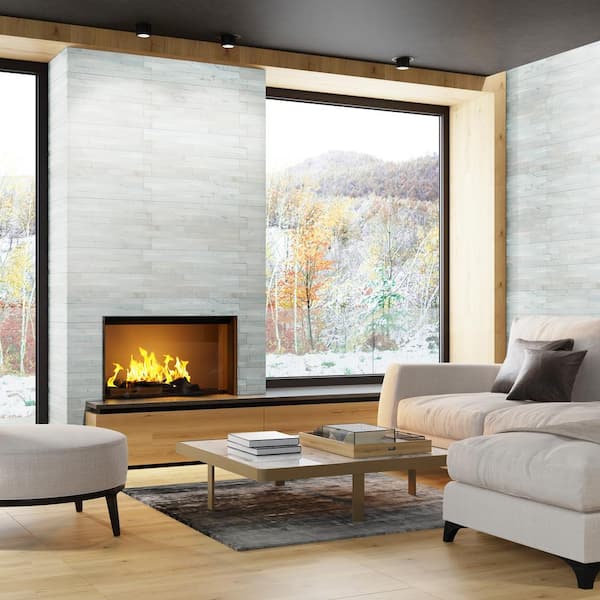 Cosmic White 3D Ledger Panel 6 in. x 24 in. Honed Marble Wall Tile (48 Cases/192 sq. ft./Pallet)