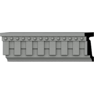 SAMPLE - 1 in. x 12 in. x 3-1/8 in. Urethane Kepler Dentil with Bead Chair Rail Moulding