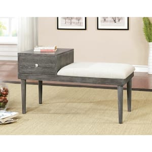 Belwood Gray Bench with Drawer (24 in. H X 40 in. W X 18.13 in. D)