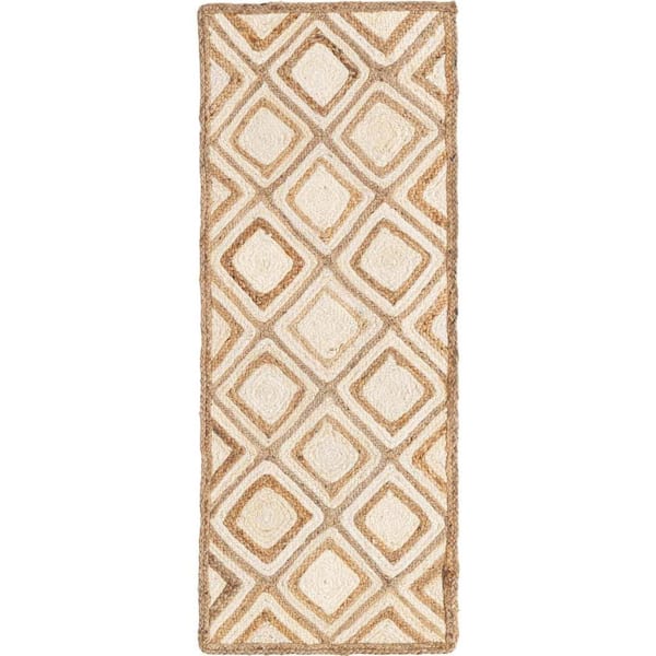 Unique Loom Braided Jute Bengal Natural 2' 7 x 6' 1 Area Rug