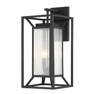 Harbor View 4-Light Sand Coal Outdoor Wall Lantern Sconce with Clear Seeded Glass