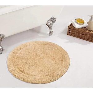 Waterford Collection 100% Cotton Tufted Bath Rug, Machine Wash, 22 in. Round Yellow