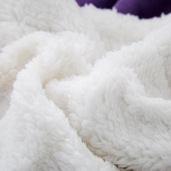 JML Purple Polyester Sherpa Throw Blanket Sh-Purple-Throw - The Home Depot