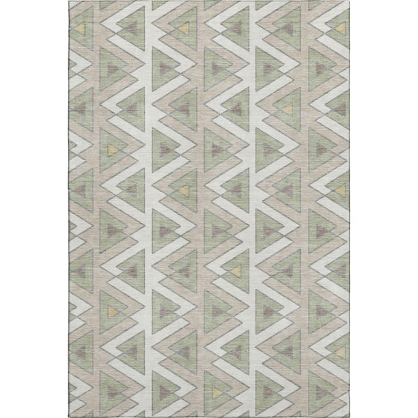 Mayfield Premium Machine Washable Abstract AMF2560 Ivory 10 ft. x 14 ft. Area Rug