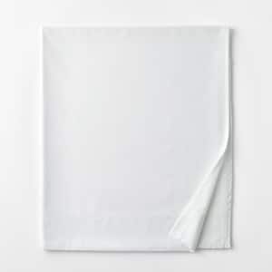 Legends Hotel White 450-Thread Count Wrinkle-Free Supima Cotton Sateen Queen Flat Sheet