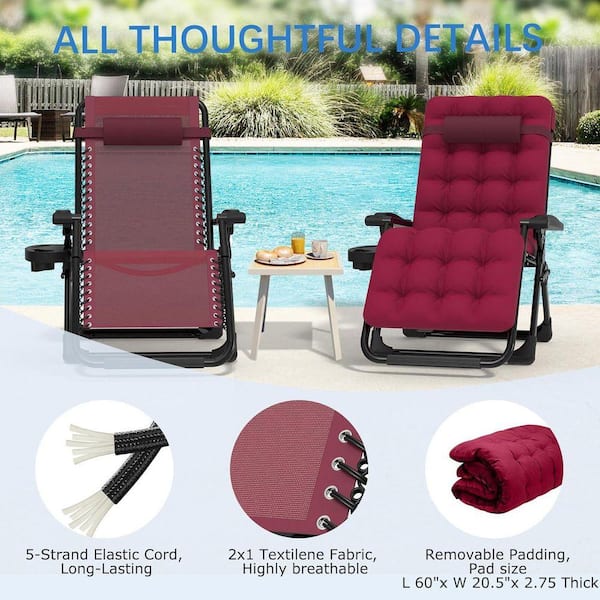 SEEUTEK Zero Gravity Lounge Chair-Foldable Alloy Steel Recliner