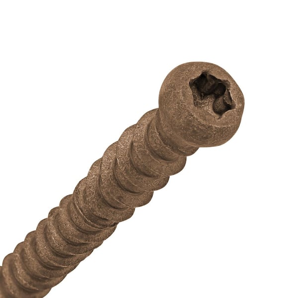 DECKMATE #10 x 2-1/2 in. Brown Pan-Head Composite Deck Screws (5